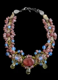 collar tejido rodocrocita