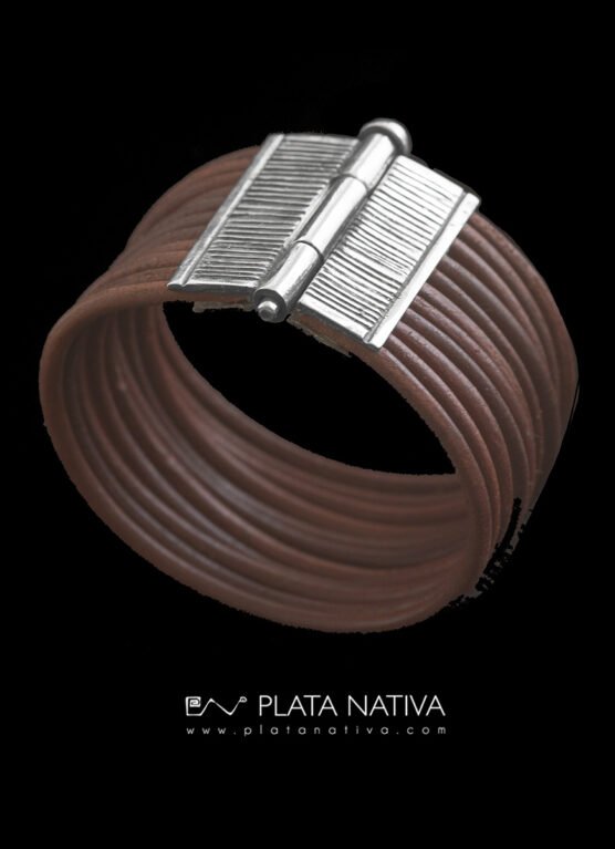 010 Pulsera, cuero y plata - Imagen 3
