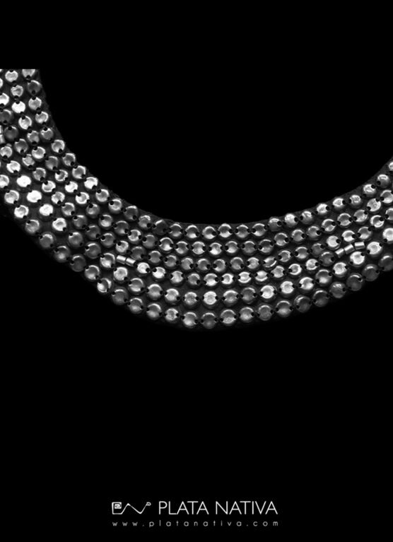431 Collar de casquetes de plata - Imagen 2