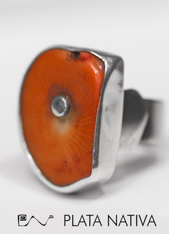 154 Anillo con coral bamboo
