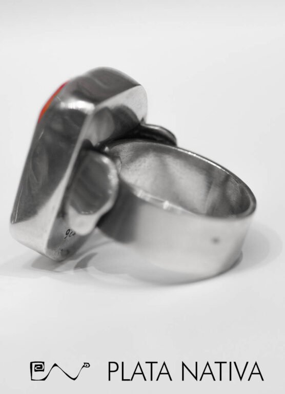 154 Anillo con coral bamboo