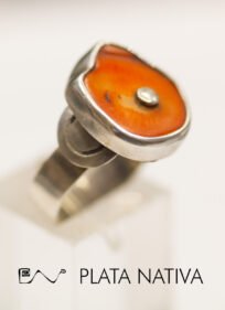 161 Anillo con coral bamboo