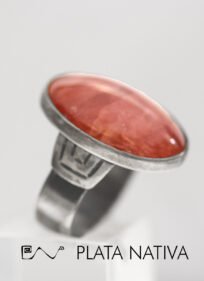 anillo con rodocrosita