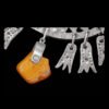 193 Collar con centro de ambar y plata.