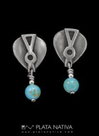 Aros de plata con turquesa