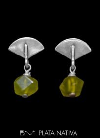 aros con onix verde facetado