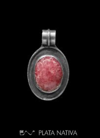 Collar de plata y rodocrosita