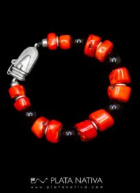 pulsera rojo y negro