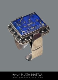 anillo de lapizlasuli y plata