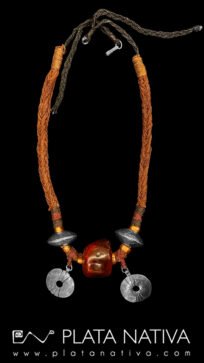 amber and silver beads center